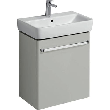 Geberit Renova Compact vaskeskab 550 x 367 x 604 mm 1 låge blankpoleret lysgrå højkomprimeret trelags-spånplade lakeret - 1