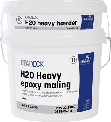 Efadeck H2O Heavy Grå m/hærder 8 L/10,09 KG - 1