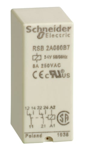 Stikbensrelæ 2C/O 8A 24VAC - 1