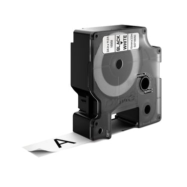 DYMO D1 tape fleksibel nylon sort/hvid 19mmx3,5m - 1