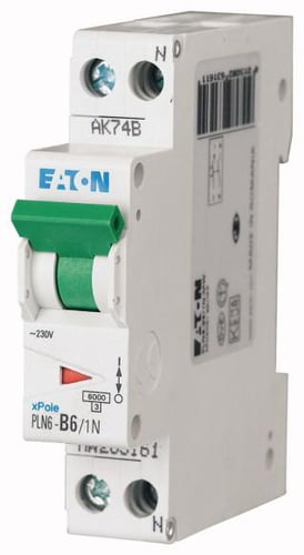 Automatsikring (MCB) 6A 1pole+N 1M - 1
