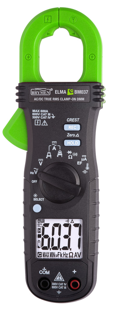 Elma BM037 sand RMS AC/DC tangamperemeter 0 - 600A AC/DC med temperaturmåling - 1