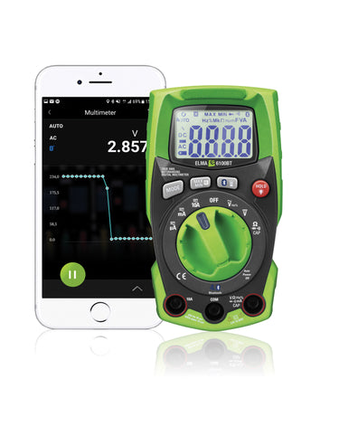 Elma 6100BT IP65 sand RMS Multimeter med Bluetooth Gratis APP og indbygget kraftig LED lommelygte - 1