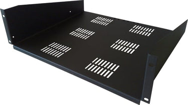 Hylde 19" 3 HE - 400mm frontopspændt perforeret - 1