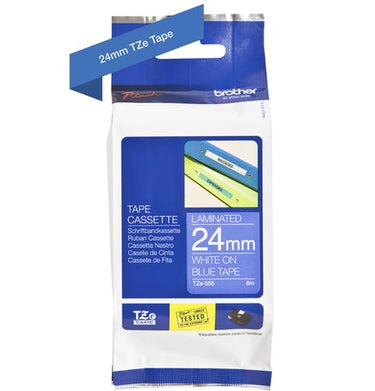 Tape Brother hvid/blå TZe 555 24mm - 1