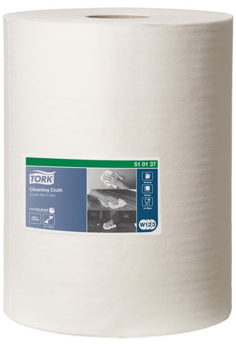 Tork Aftørringsklud Rl m/152 m W1/W2/W3 hvid - 1