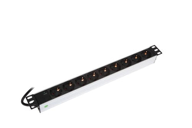 Powerpanel 9xSchuko med led 1U sort - 1