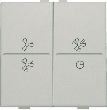 Tangent med ventilations-symboler til trådløst 4-tryk light grey - 1