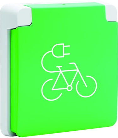 Hydro stikkontakt med symbol sidejord og pillesikring grå - 1