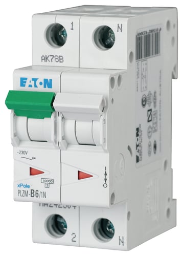 Automatsikring 6A 1P+N C 2M 6KA - 1