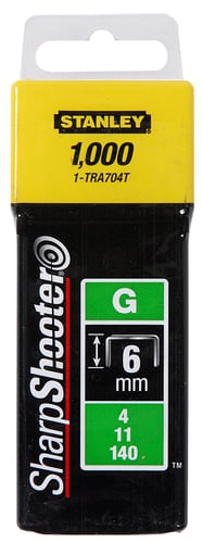 Stanley hæfteklammer type g 6 mm x 1000 stk - 1