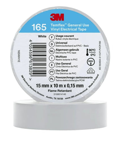 Temflex el vinyltape 165 hvid 15 mm x 10 m - 1