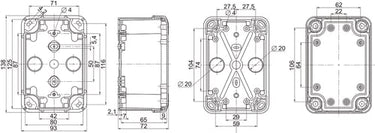 Kasse abs 138X93X72 gråt låg - 1