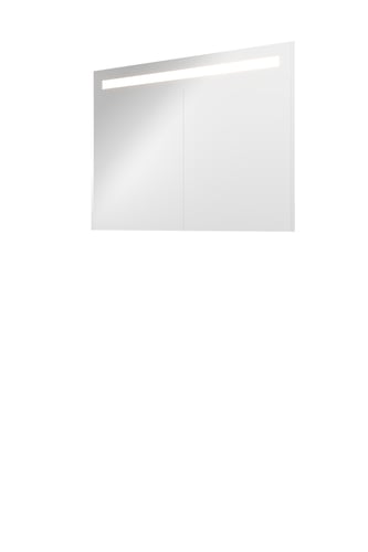 Sanibell Proline spejlskab med LED belysning 100 x 74 cm mathvide sidepaneler - 1