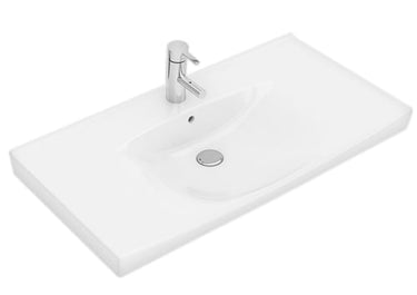 Ifö Spira håndvask 90cm bassin centrum hvid - 1