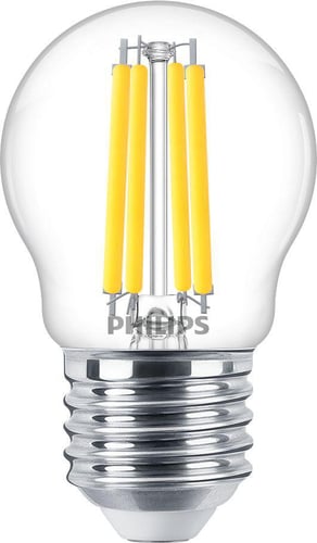 Philips MASTER Value LED Krone Dæmpbar 3,4W (40W) E27 P45 927 Klar Glas - 1