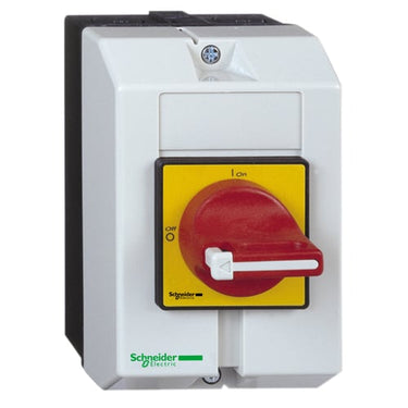 Sikkerhedsafbryder Vario EMC 10A 4kW AC23 400V kapslet rød/gult drejegreb - 1