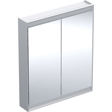 Geberit ONE spejlskab med ComfortLight 2 låger væg 90 x 75 cm alu - 1