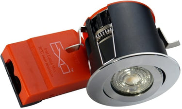 EXO 66 Indbygningsspot rund blank krom - 1