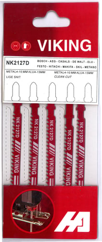 VIKING stiksavblad 75 mm / 2,5 mm for metal 5 stk NK2127D - 1