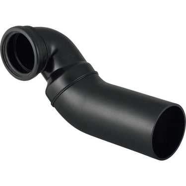 Geberit PEH afløbsbøjning 88,5° 90° 110x110mm t/væg vandret sort - 1