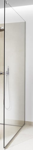 Unidrain GlassLine brusevæg glas/stål transparent 900mm - 1
