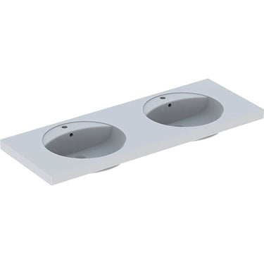 Geberit Preciosa håndvask dobb 1300x550x200mm t/bolte hvid porcelæn 635111000 - 1