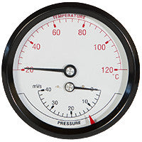Hydrotermometer 1/2XØ80 0-40MVS/20-120°C - 1