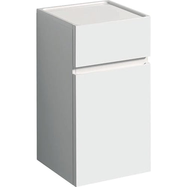 Geberit Renova Plan sideskab 390 x 360 x 760 mm 1 låge/1 skuffe nøddetræ højkomprimeret trelags-spånplade struktureret folie - 1