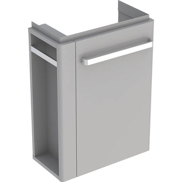 Geberit Renova Compact vaskeskab 448 x 252 x 604 mm 1 låge/håndkl.holder tv blankpoleret lysgrå højkomprimeret trelags-spånplade lakeret - 1