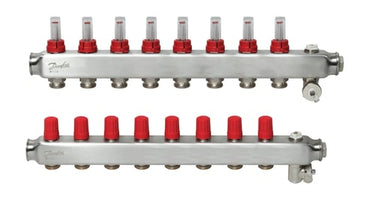 Danfoss gulvvarmemanifold 8+8 SSM med flowmeter - 1