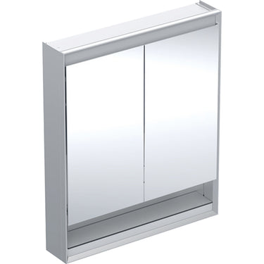 Geberit ONE spejlskab med underhylde og ComfortLight 2 låger væg 90 x 75 cm alu - 1