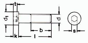 M16X60 sort lav cylindrisk hoved med indvendig 6-kant - 1