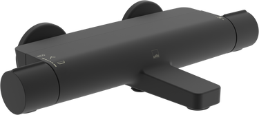 Oras Optima Style kar- og brusearmatur inkl. termostat mat sort - 1