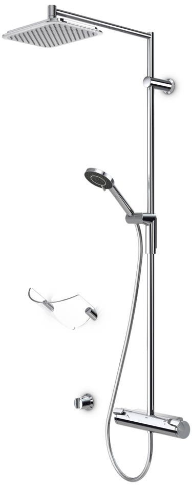 Oras Optima Rain termostat med hoved-/håndbruser krom - 1