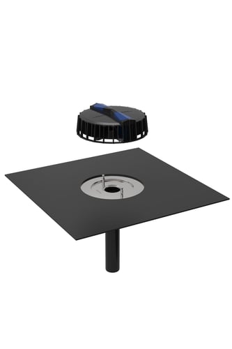 Geberit Pluvia tagbrønd 56mm m/ bitumenbane - 1