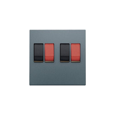 Afdækning til dobbelt højtalerudtag steel grey coated - 1