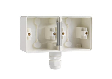 Underlag 2-modul 1x M20 IP55 hvid - 1