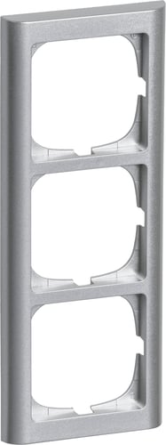 FUGA ramme Softline 63 3 modul stålmetallic - 1