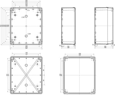 Kasse abs 341X291X128 gråt låg - 1