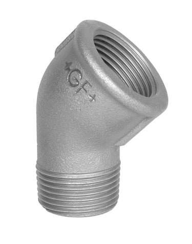 Vinkel 45° sort nippel/muffe 1/2 - 1