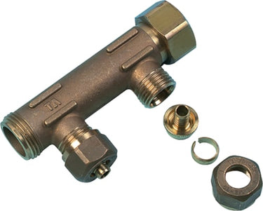 Fordeler rør Uponor 3/4 3X15 mm med fast muffe - 1