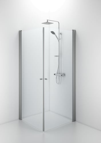 Space brusedør NK900 alu/klar knop - 1