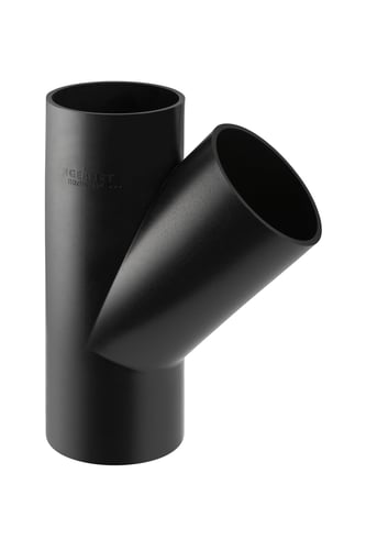 Peh grenrør Geberit 45° Ø125x75 mm - 1