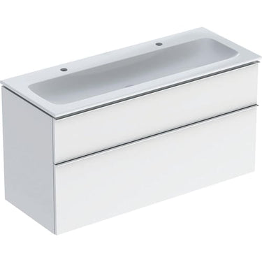Geberit Icon møbelpakke 1200 x 480 x 630 mm 2 skuffer hvid porcelæn lakeret blankpoleret - 1