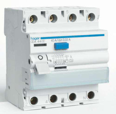 HPFI afbryder HI 4P 40A/30mA 200ms - 1