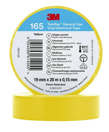 Temflex el vinyltape 165 gul 19 mm x 20 m - 1
