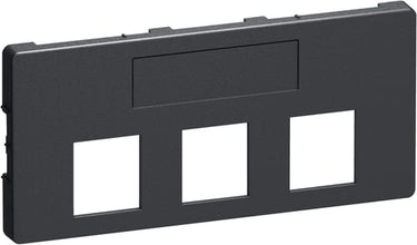 LK FUGA afdækning for dataudtag for 3x Actassi RJ45 2 modul koksgrå - 1