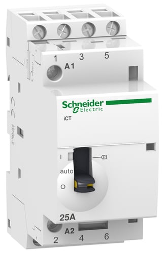 Kontaktor iCT 25A 4NO 230VAC on/off modulkontaktor bredde 36mm - 1