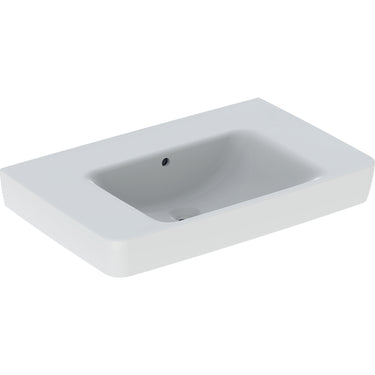 Geberit Renova Plan håndvask 750 x 480 x 185 mm m/fralægningsplads hvid porcelæn KeraTect - 1